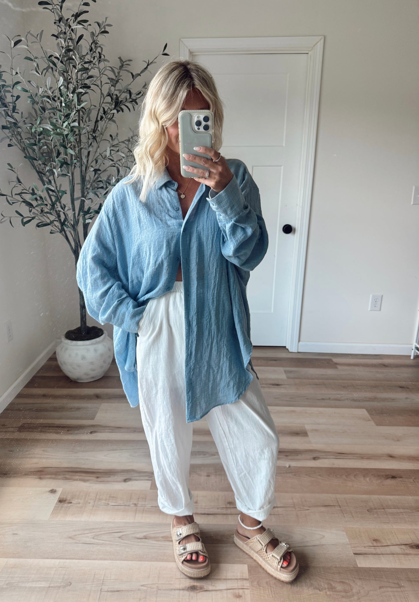 By the Sea Button Down