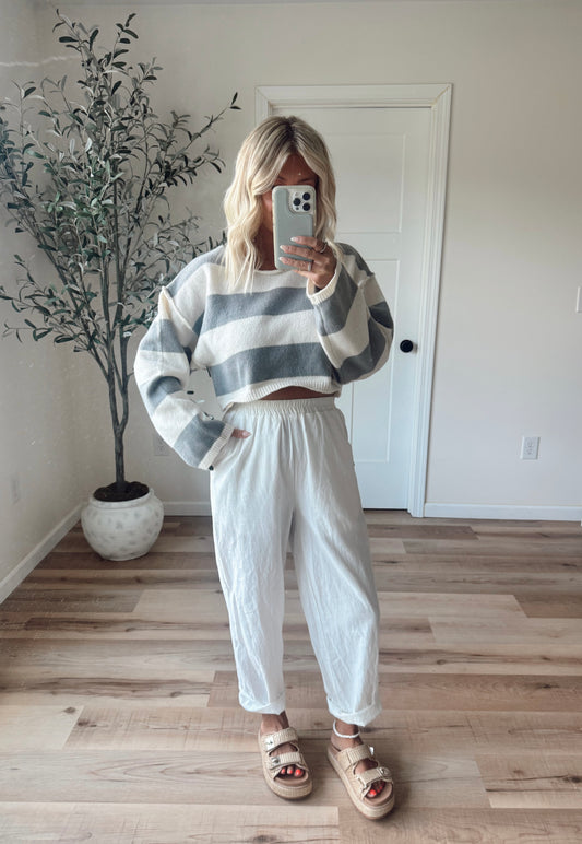 Cove Stripe Cropped Sweater