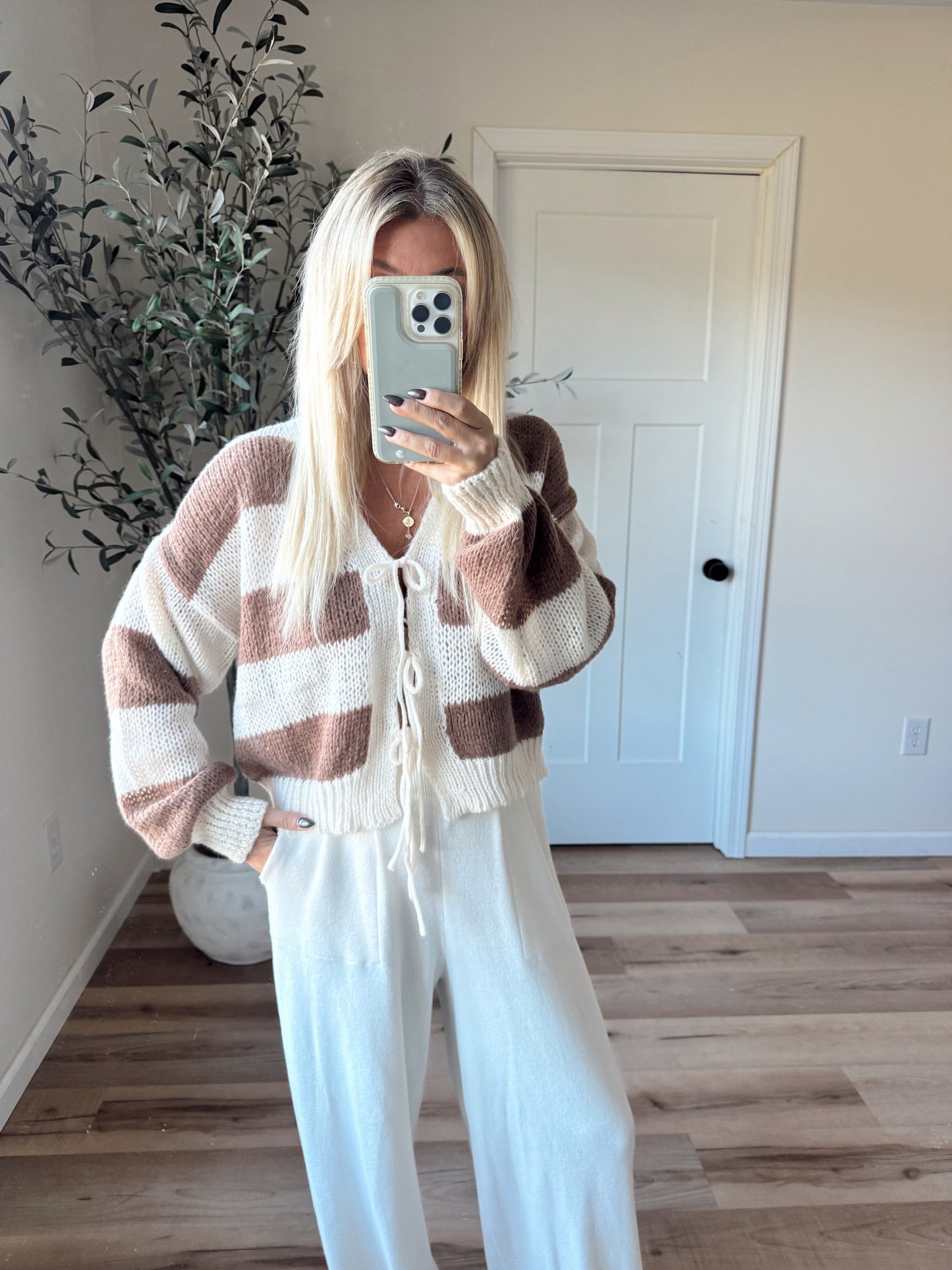 Mocha Tie Cardigan
