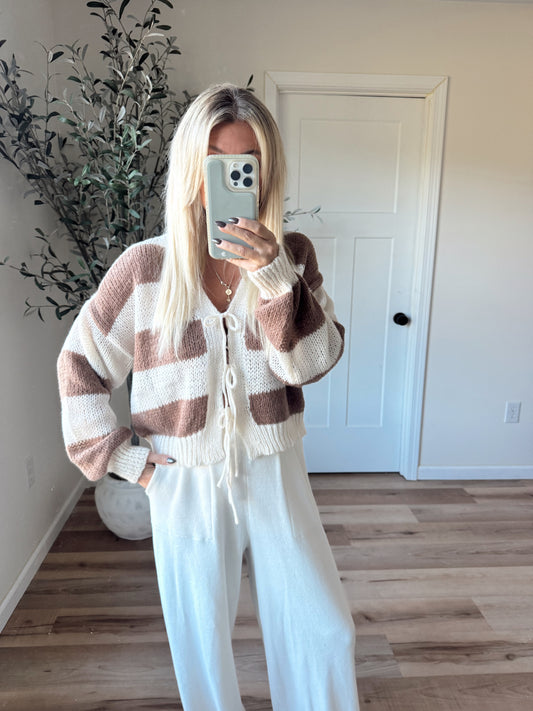 Mocha Tie Cardigan